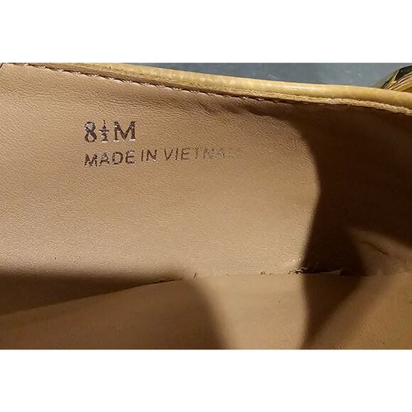 Linea Paolo Natalie Flats, Square Toe Loafer, Square Heel, Gold Chain, Sz 8.5 M - Picture 6 of 9